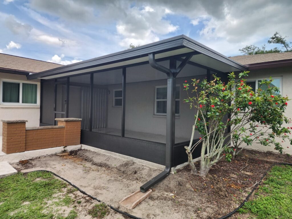 Bronze framed aluminum screen enclosure
