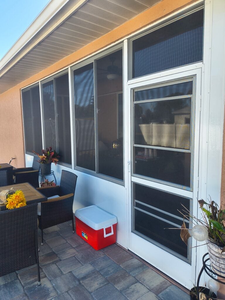 Soft vinyl matching inserts for screen door