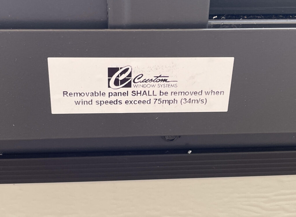 Acrylic slider panel detail