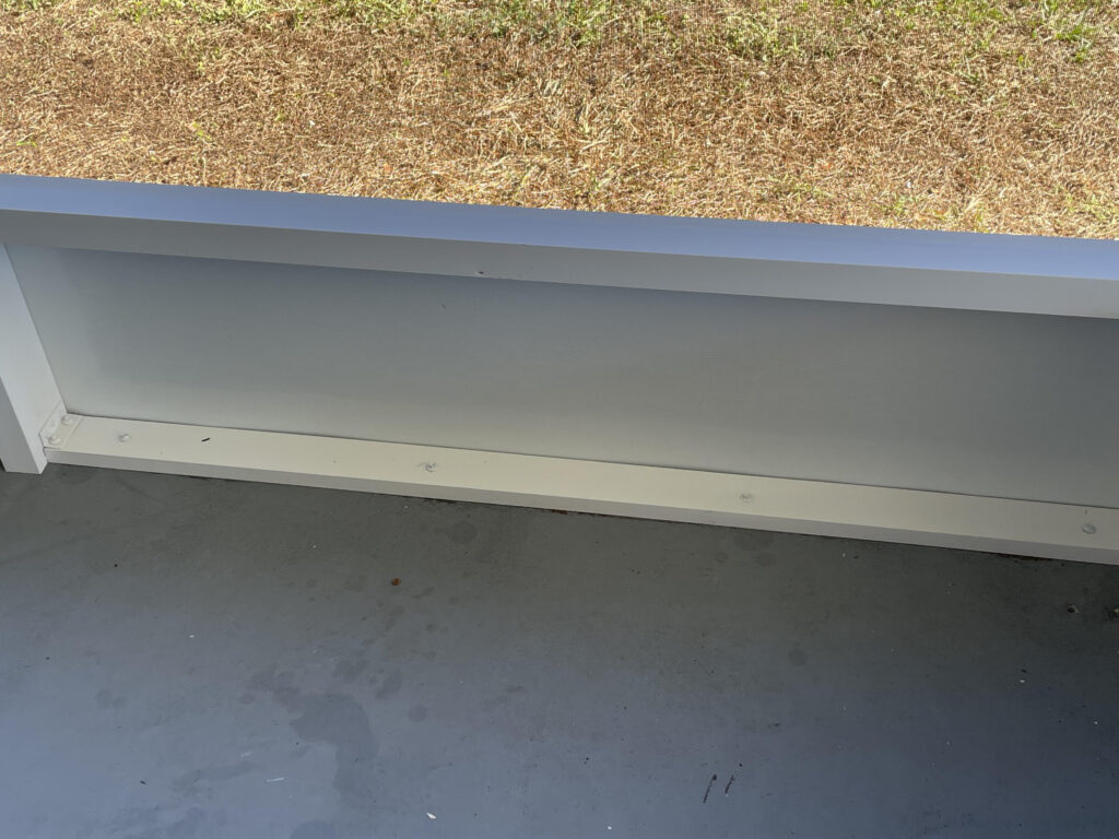 16 inch exterior kick plate on screen enclosure